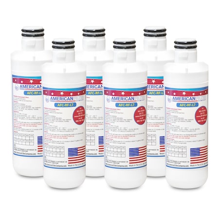 American Filter Co AFC Brand AFC-RF-L7, Compatible to LG Lt1000p Refrigerator Water Filters (6PK) Made by AFC Lt1000p-AFC-RF-L7-6-93079
